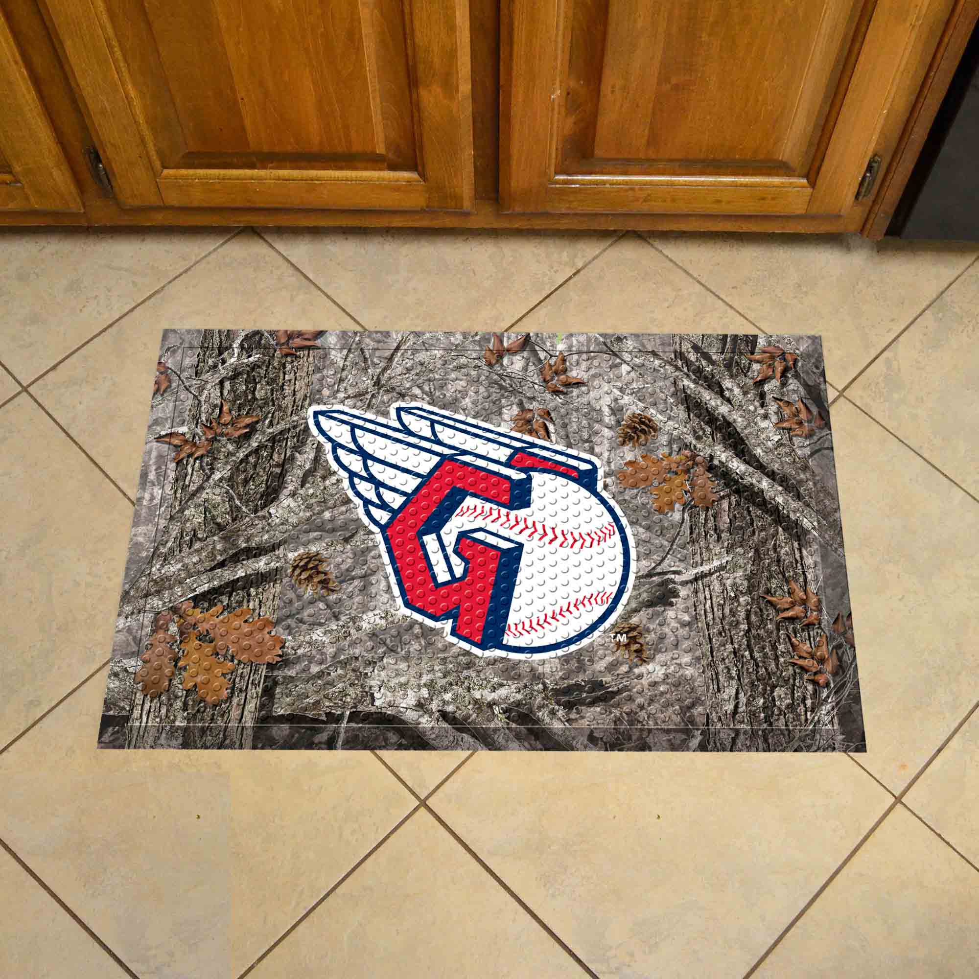 Cleveland Guardians Rubber Scraper Door Mat Camo