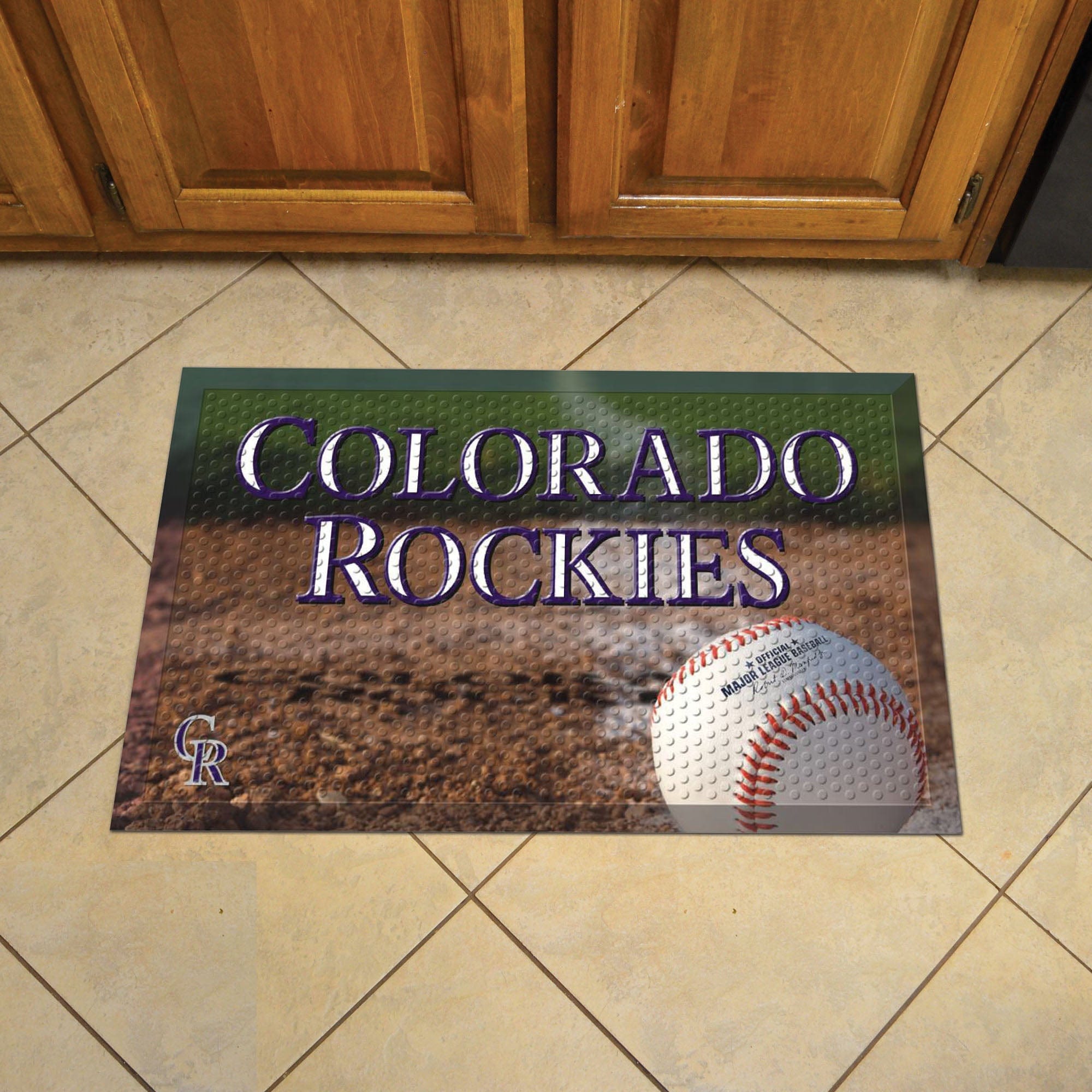 Colorado Rockies Rubber Scraper Door Mat - Colorado Rockies