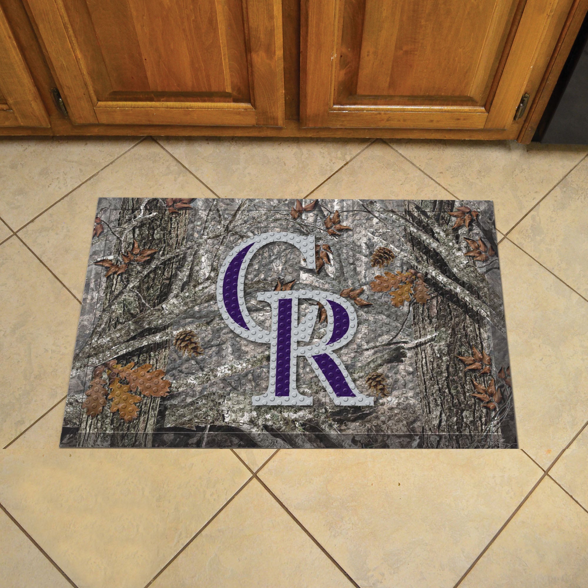 Colorado Rockies Rubber Scraper Door Mat Camo - Colorado Rockies