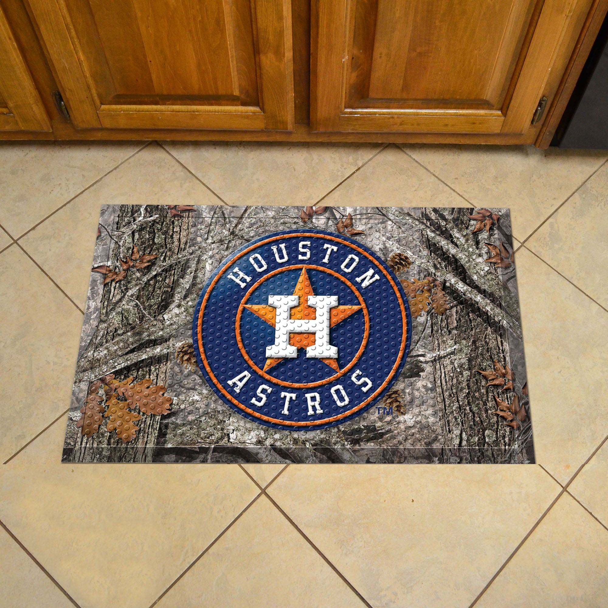 Houston Astros Rubber Scraper Door Mat Camo - Houston Astros