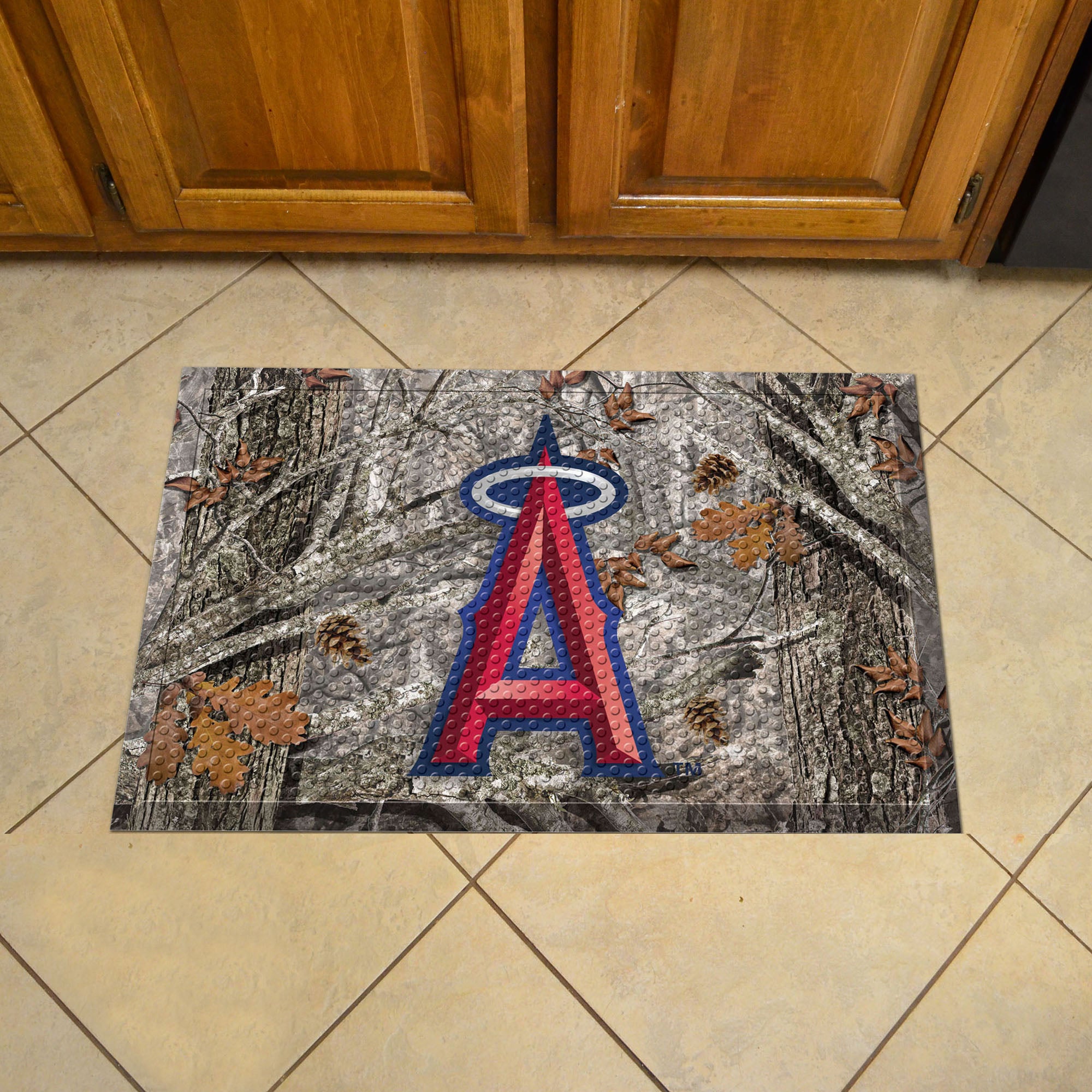 Los Angeles Angels Rubber Scraper Door Mat Camo