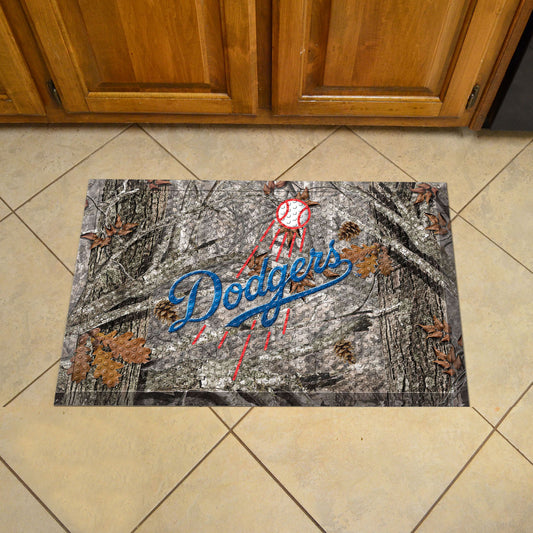 Los Angeles Dodgers Rubber Scraper Door Mat Camo, "Dodgers" Logo