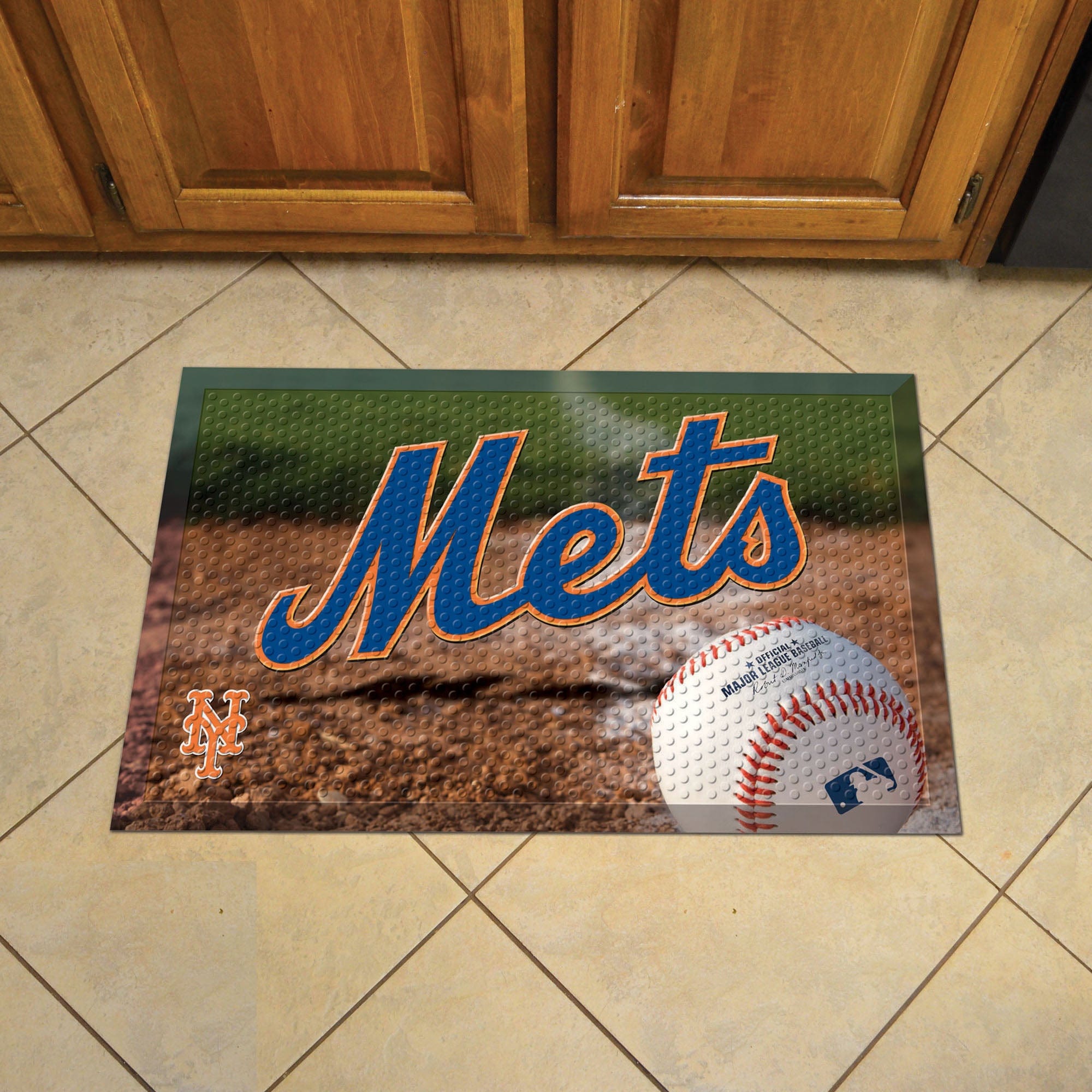 New York Mets Rubber Scraper Door Mat