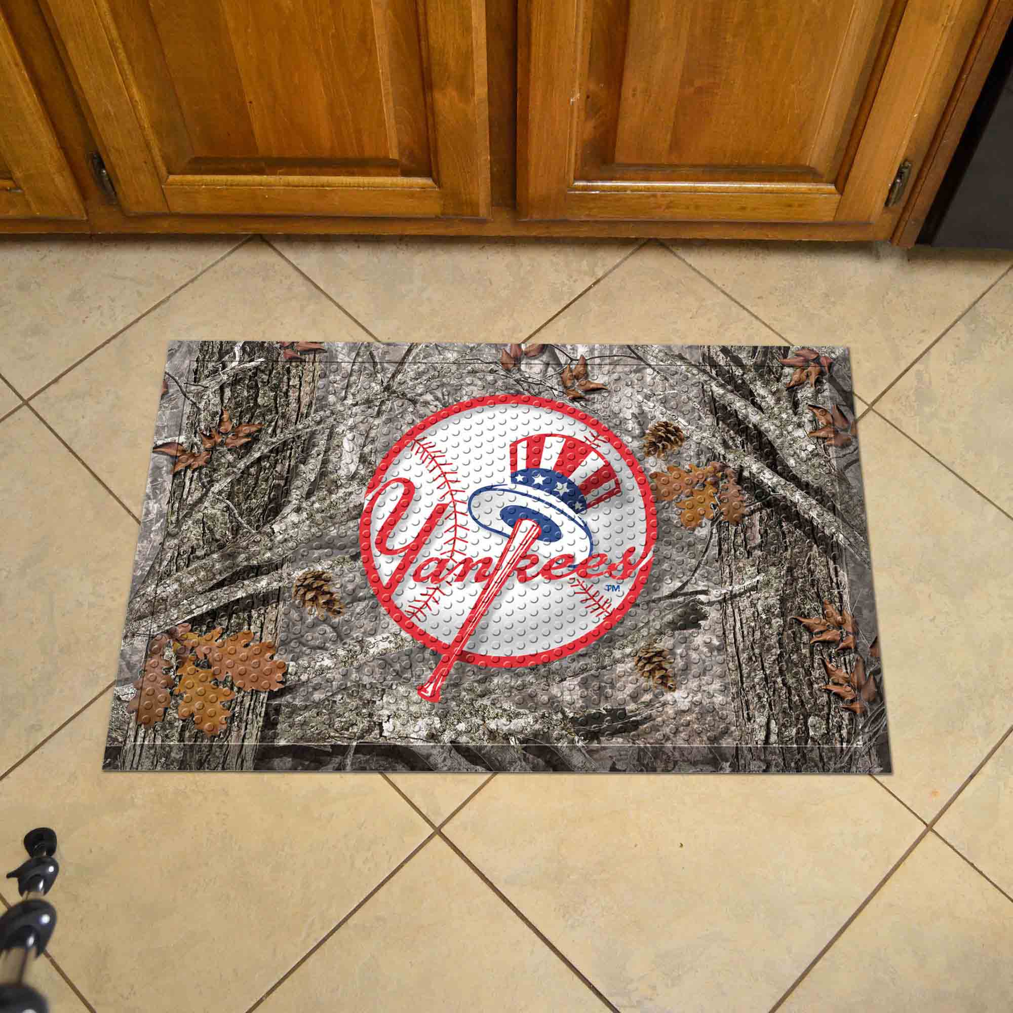 New York Yankees Rubber Scraper Door Mat Camo - New York Yankees