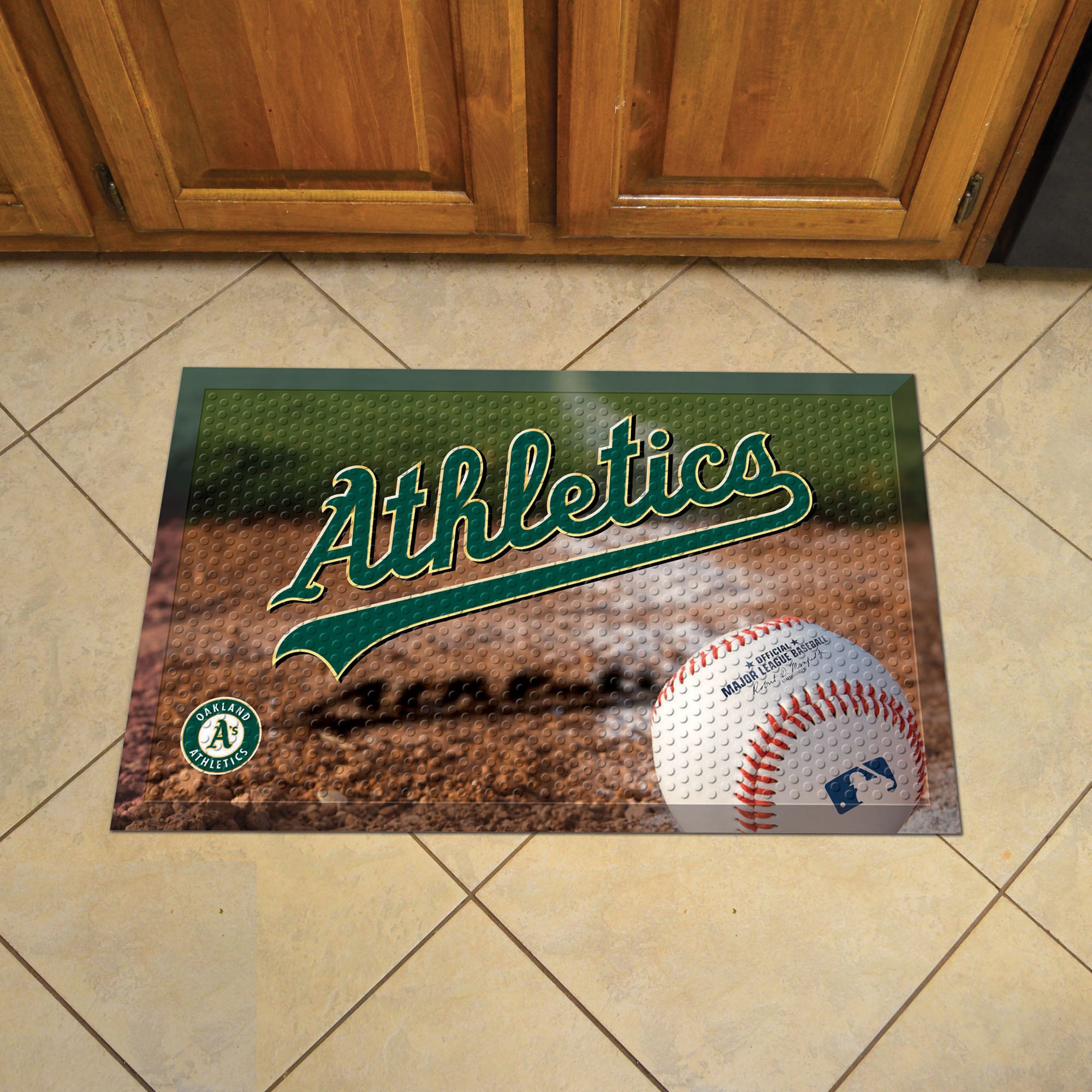 Oakland Athletics Rubber Scraper Door Mat - Oakland Athletics