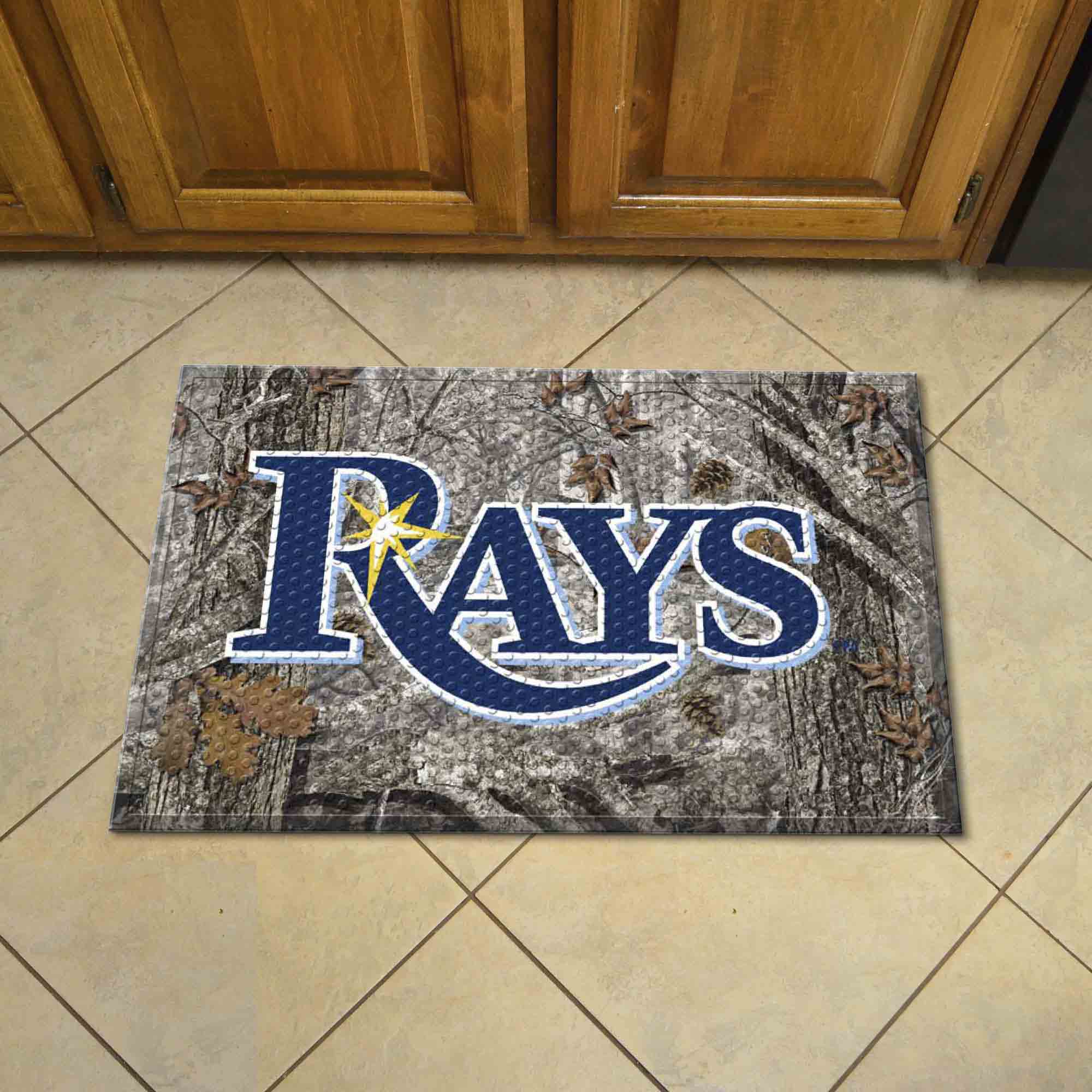 Tampa Bay Rays Rubber Scraper Door Mat Camo