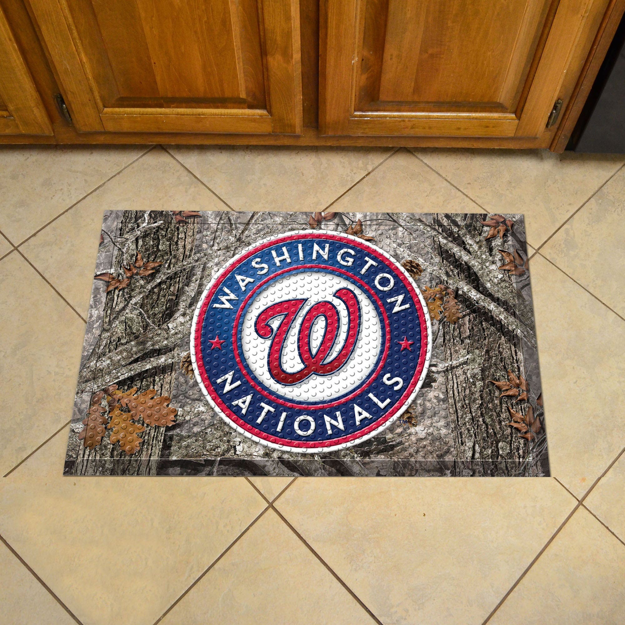 Washington Nationals Rubber Scraper Door Mat Camo