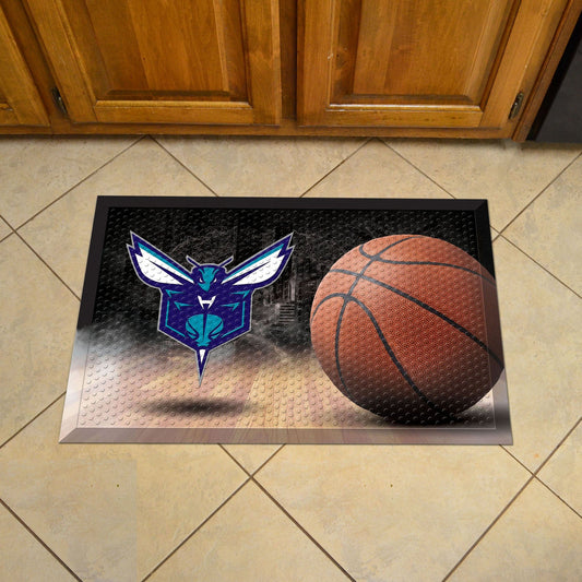 Charlotte Hornets Rubber Scraper Door Mat - Charlotte Hornets