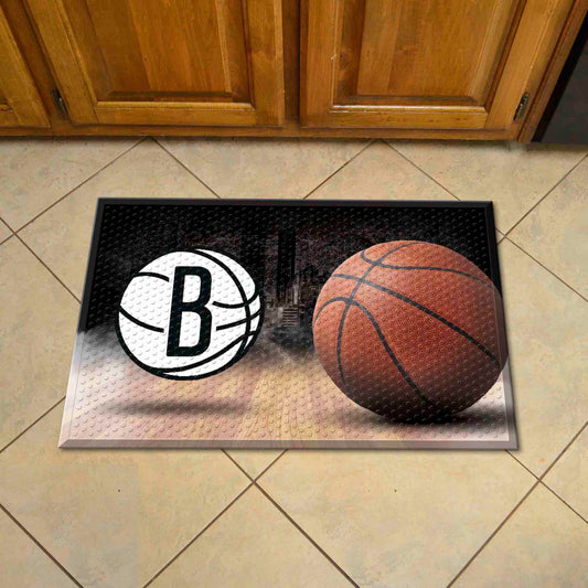 Brooklyn Nets Rubber Scraper Door Mat - Brooklyn Nets