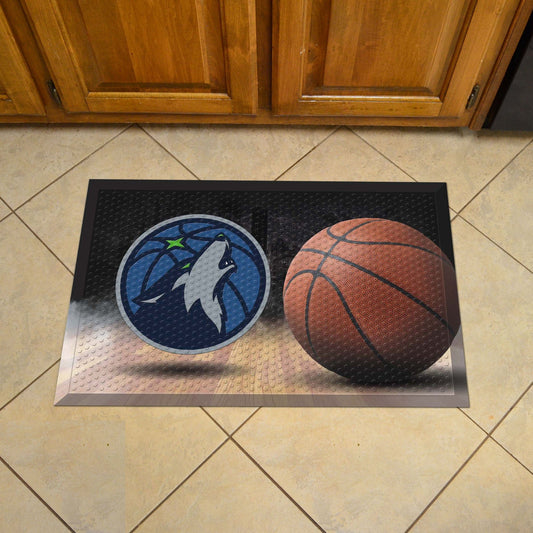 Minnesota Timberwolves Rubber Scraper Door Mat