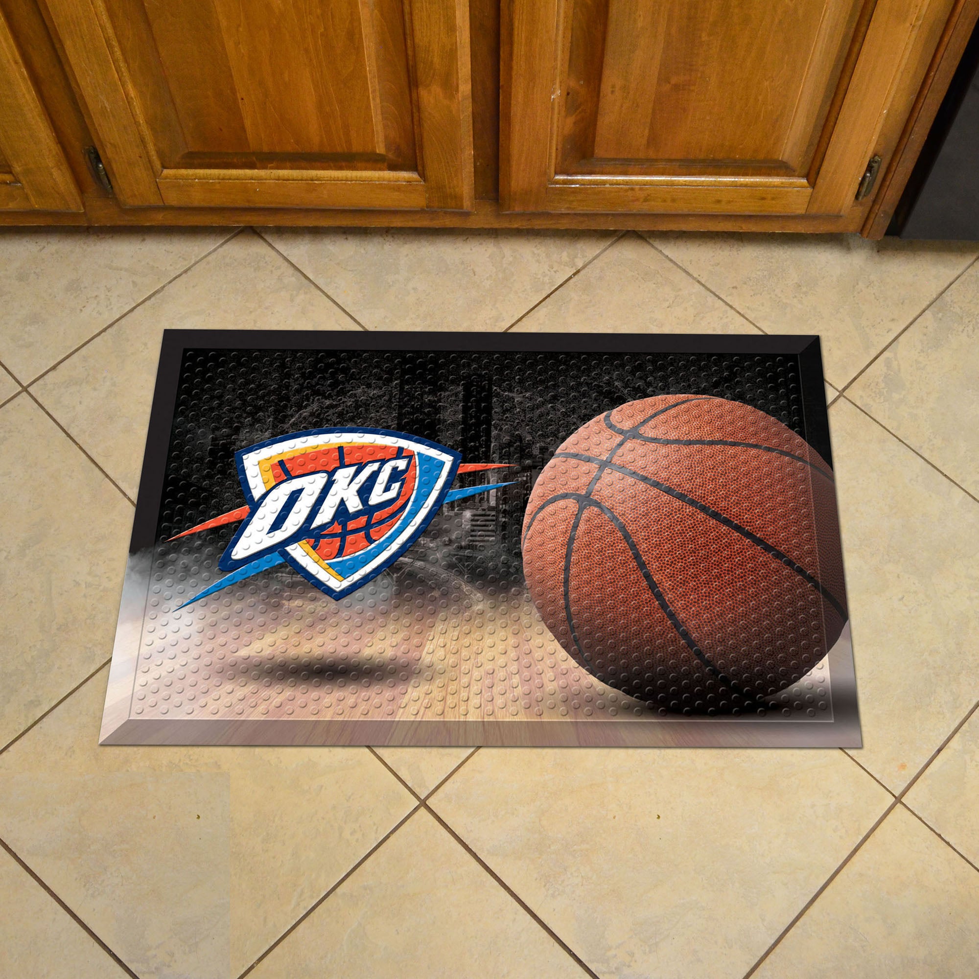 Oklahoma City Thunder Rubber Scraper Door Mat - Oklahoma City Thunder