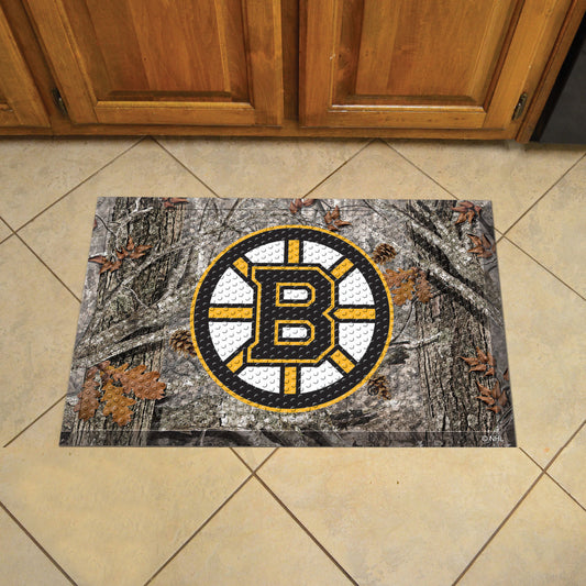 Boston Bruins Rubber Scraper Door Mat Camo - Boston Bruins