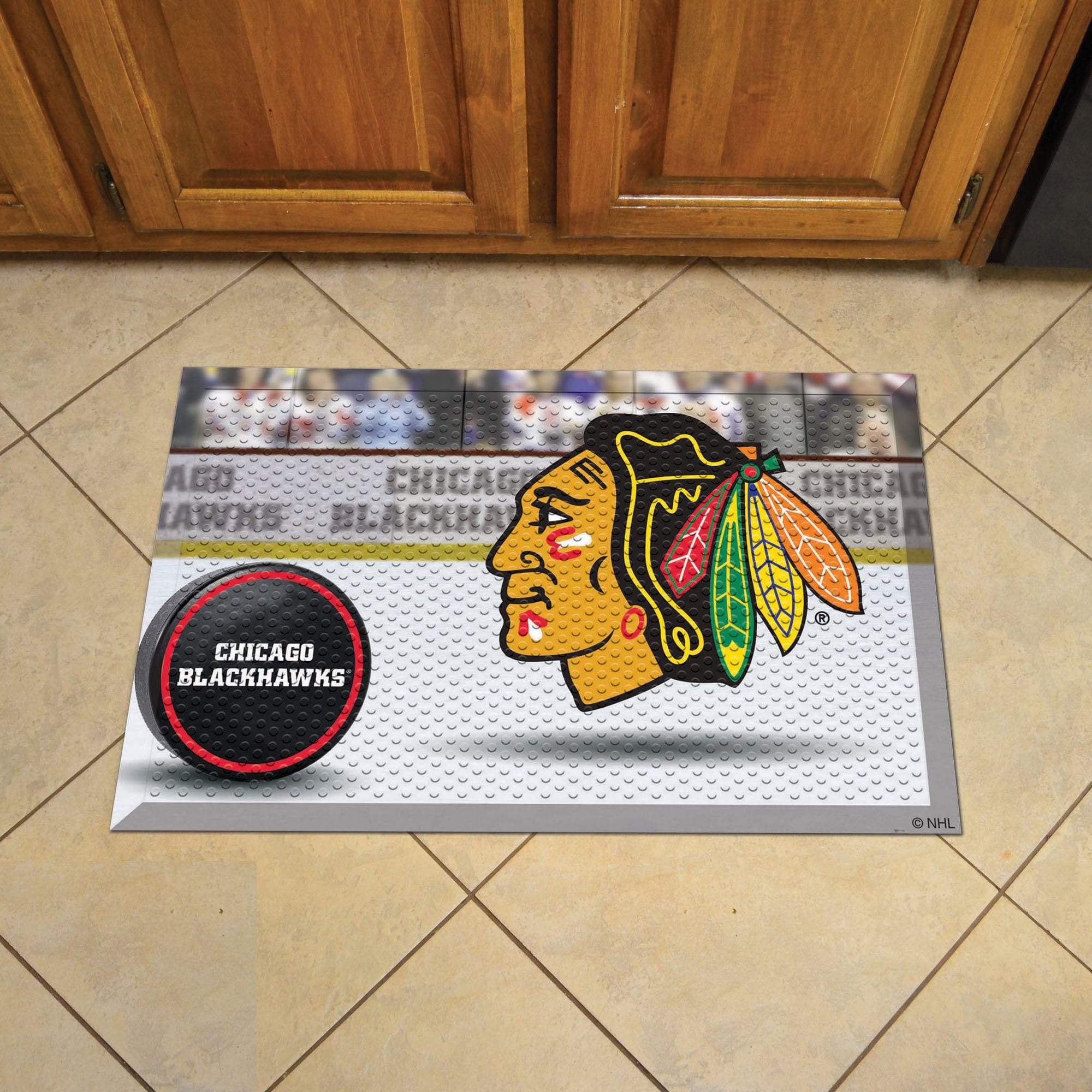 Chicago Blackhawks Rubber Scraper Door Mat - Chicago Blackhawks