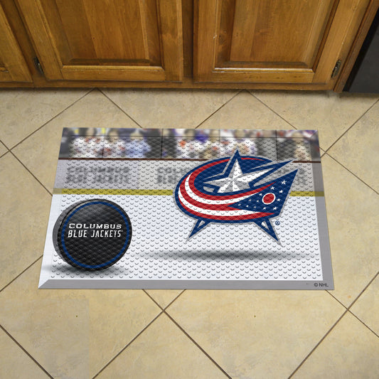 Columbus Blue Jackets Rubber Scraper Door Mat - Columbus Blue Jackets