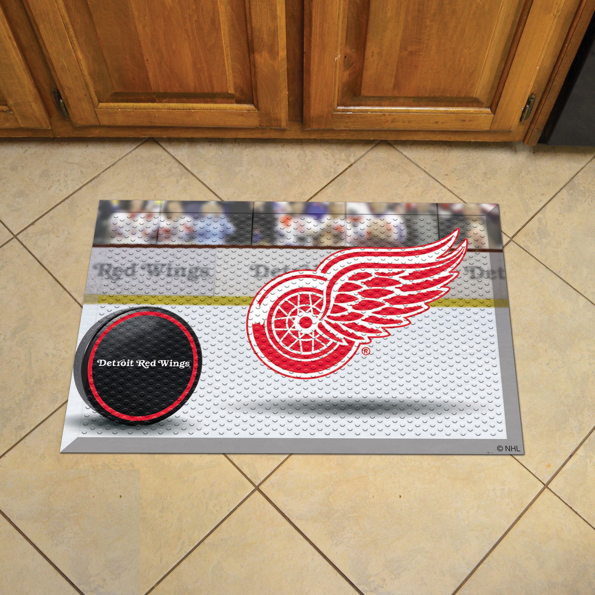 Detroit Red Wings Rubber Scraper Door Mat