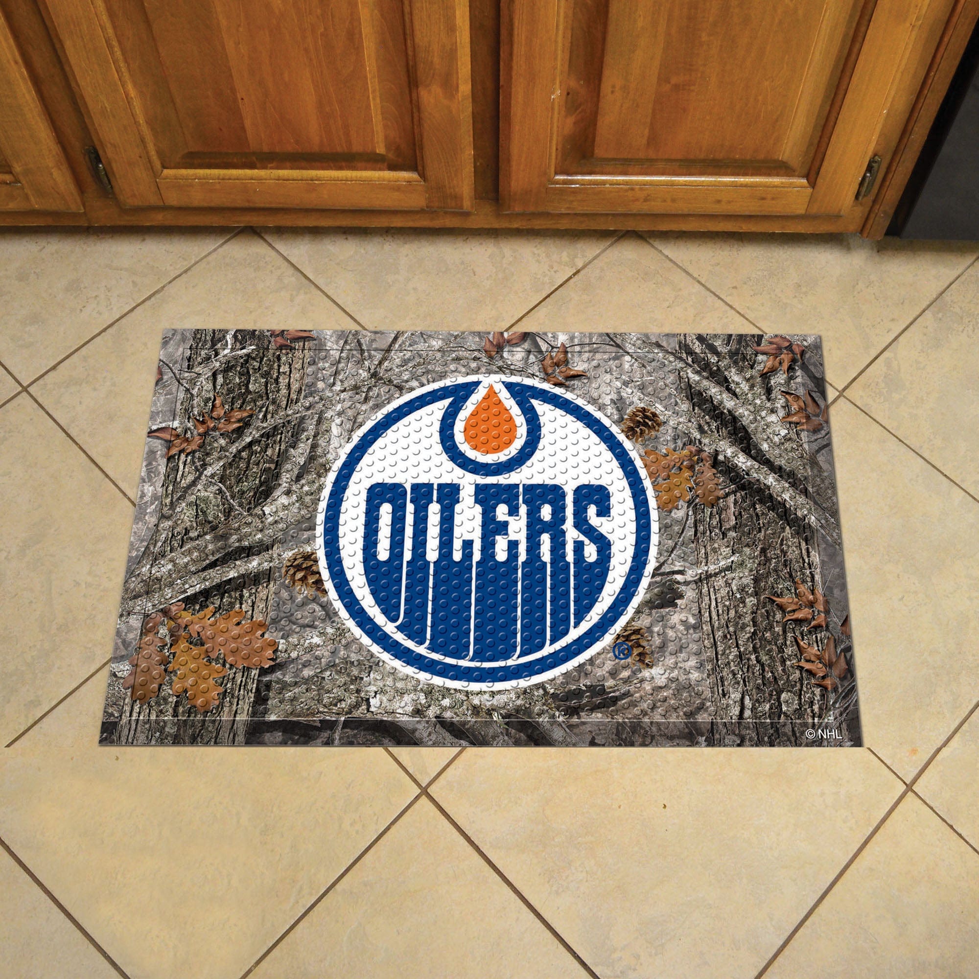 Edmonton Oilers Rubber Scraper Door Mat Camo