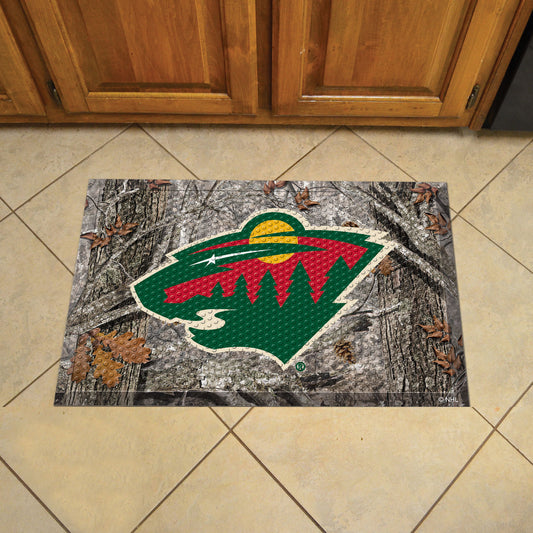 Minnesota Wild Rubber Scraper Door Mat Camo