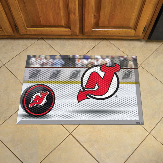 New Jersey Devils Rubber Scraper Door Mat - New Jersey Devils