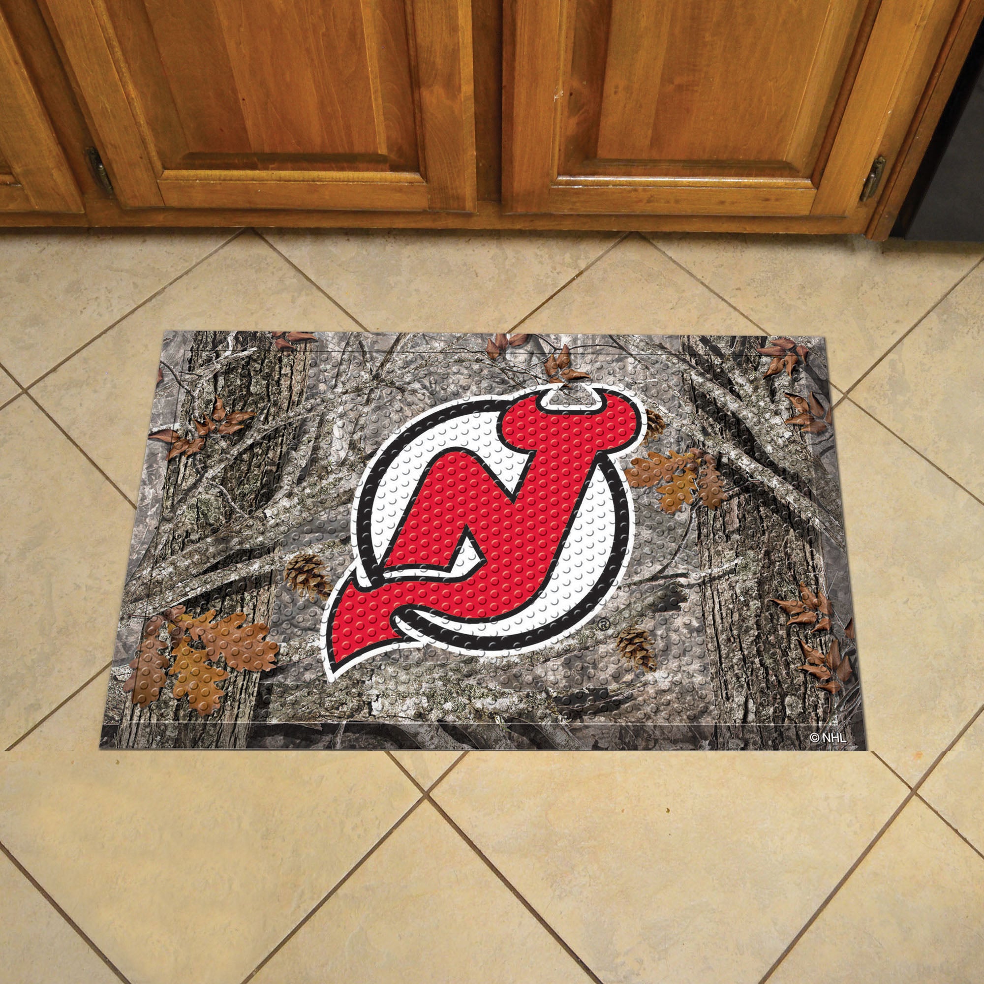 New Jersey Devils Rubber Scraper Door Mat Camo