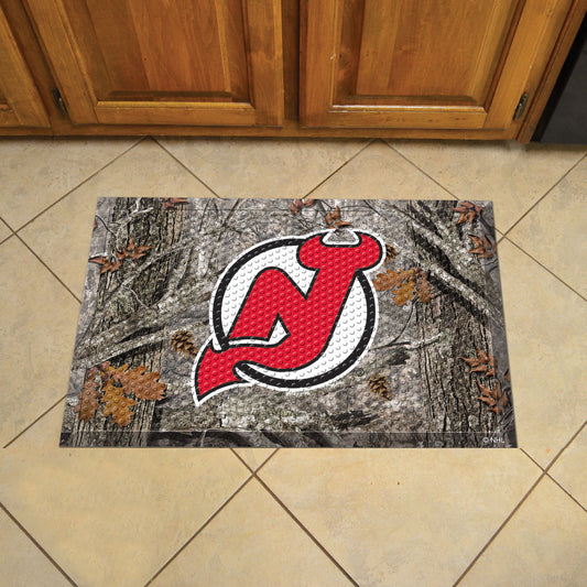 New Jersey Devils Rubber Scraper Door Mat Camo - New Jersey Devils