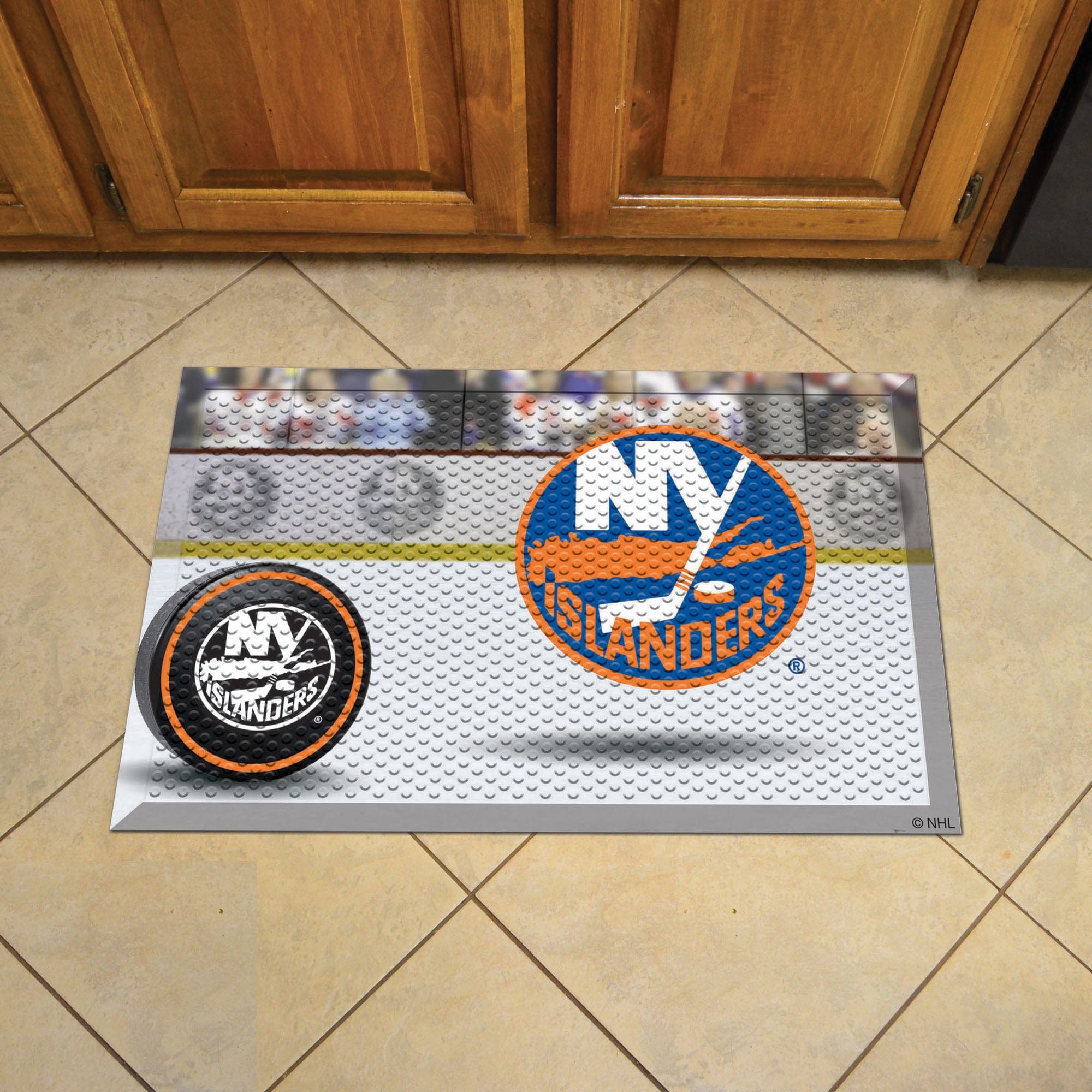 New York Islanders Rubber Scraper Door Mat - New York Islanders