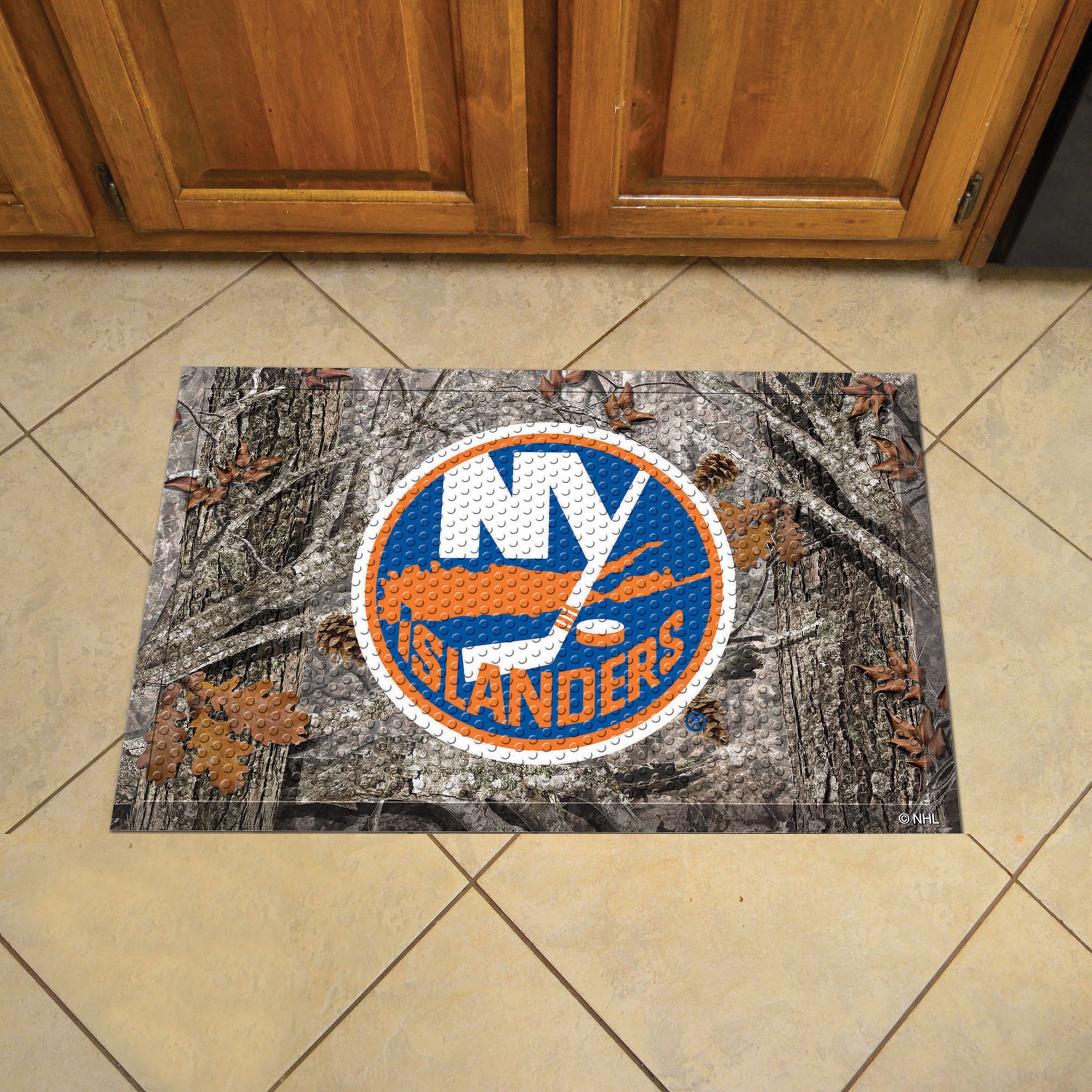 New York Islanders Rubber Scraper Door Mat Camo - New York Islanders