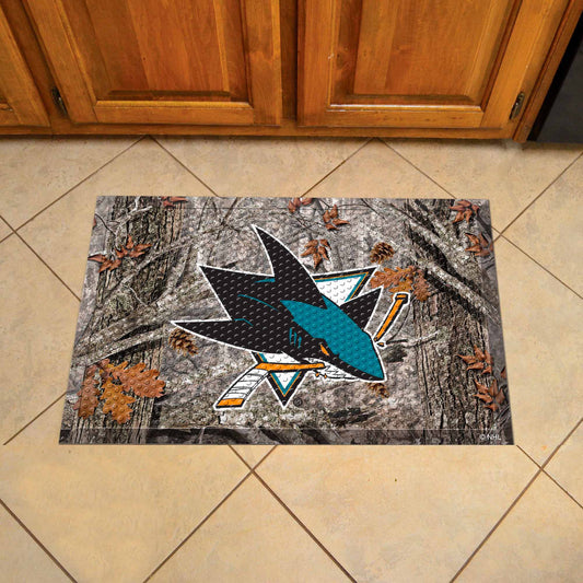 San Jose Sharks Rubber Scraper Door Mat Camo