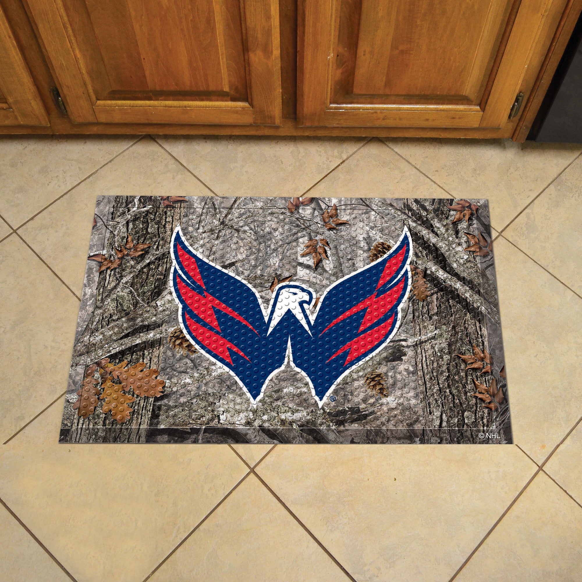 Washington Capitals Rubber Scraper Door Mat Camo