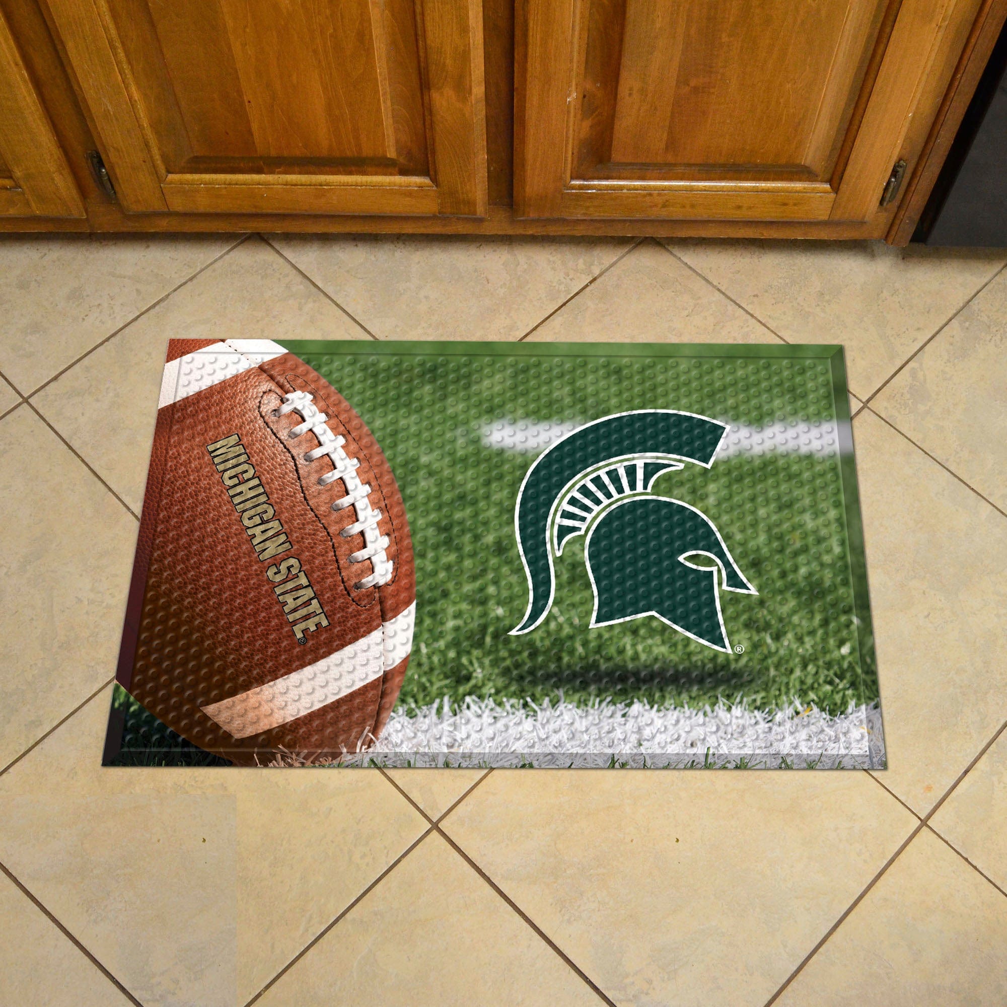 Michigan State Spartans Rubber Scraper Door Mat