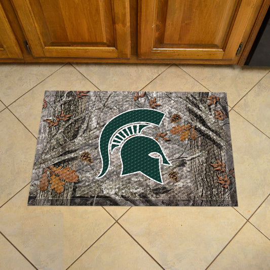 Michigan State Spartans Rubber Scraper Door Mat, Camo Color