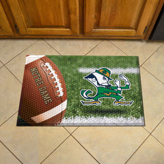 Notre Dame Fighting Irish Rubber Scraper Door Mat, Leperchaun Logo