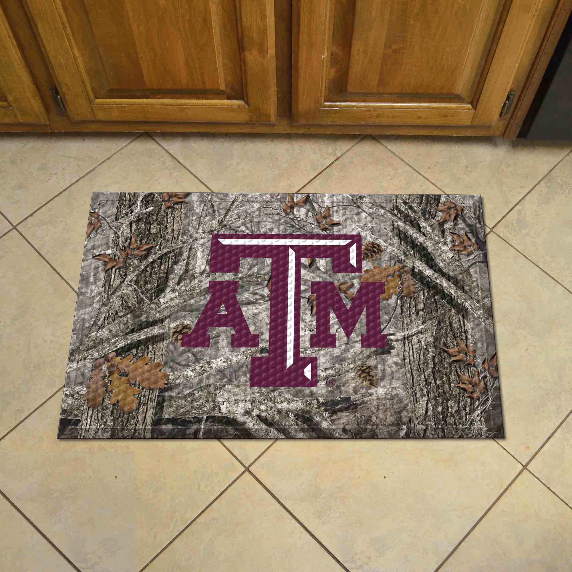 Texas A&M Aggies Rubber Scraper Door Mat Camo