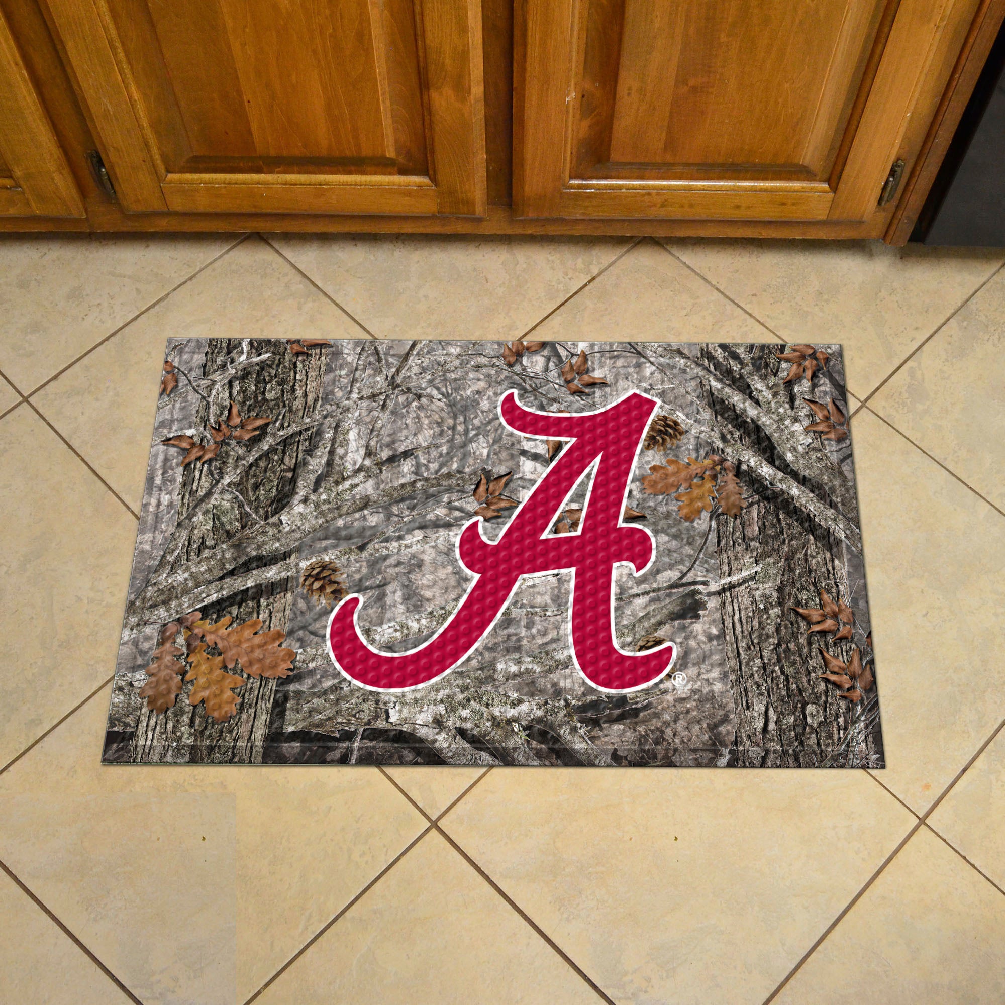 Alabama Crimson Tide Rubber Scraper Door Mat Camo