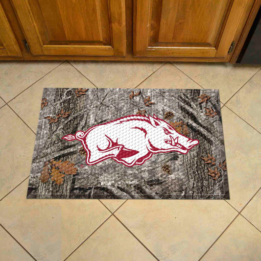 Arkansas Razorbacks Rubber Scraper Door Mat, Camo Color