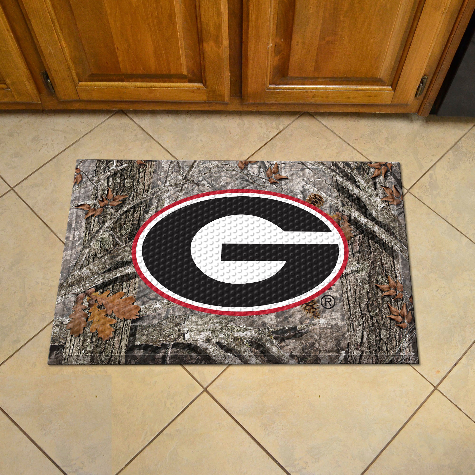 Georgia Bulldogs Rubber Scraper Door Mat Camo - Georgia