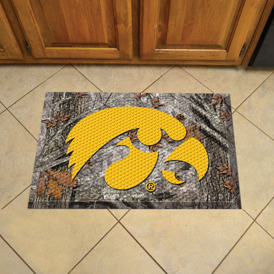 Iowa Hawkeyes Rubber Scraper Door Mat Camo