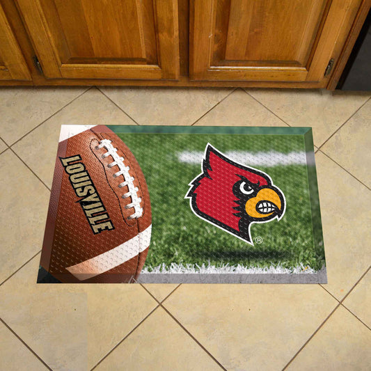 Louisville Cardinals Rubber Scraper Door Mat