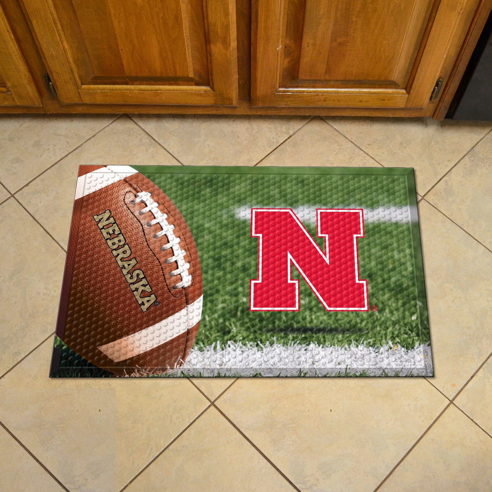 Nebraska Cornhuskers Rubber Scraper Door Mat