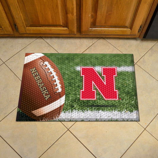 Nebraska Cornhuskers Rubber Scraper Door Mat