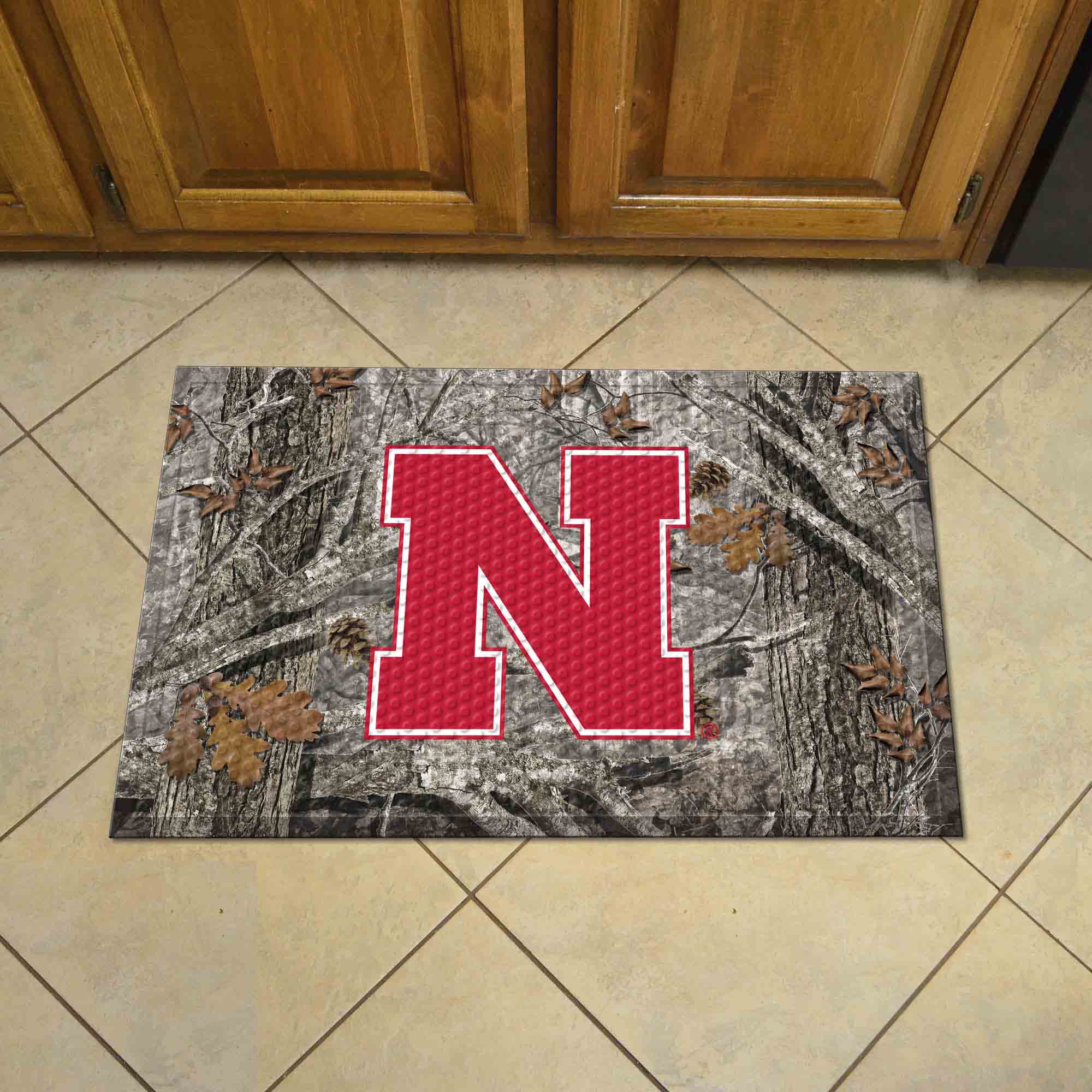 Nebraska Cornhuskers Rubber Scraper Door Mat Camo