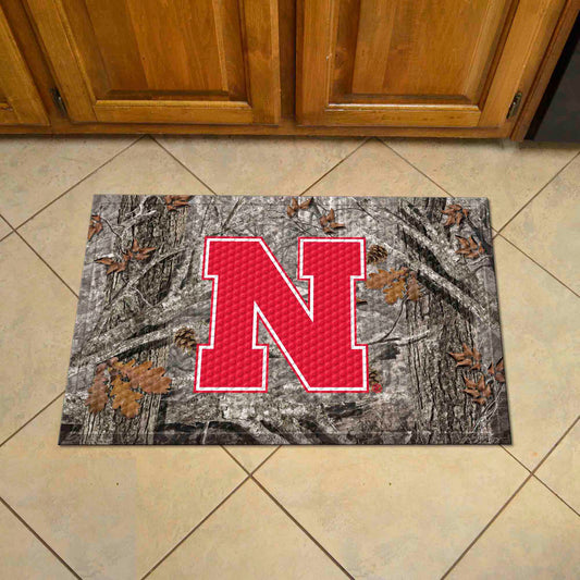 Nebraska Cornhuskers Rubber Scraper Door Mat Camo - Nebraska