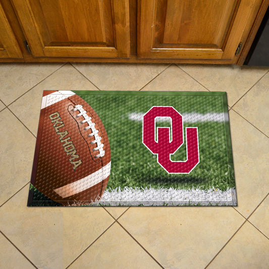 Oklahoma Sooners Rubber Scraper Door Mat