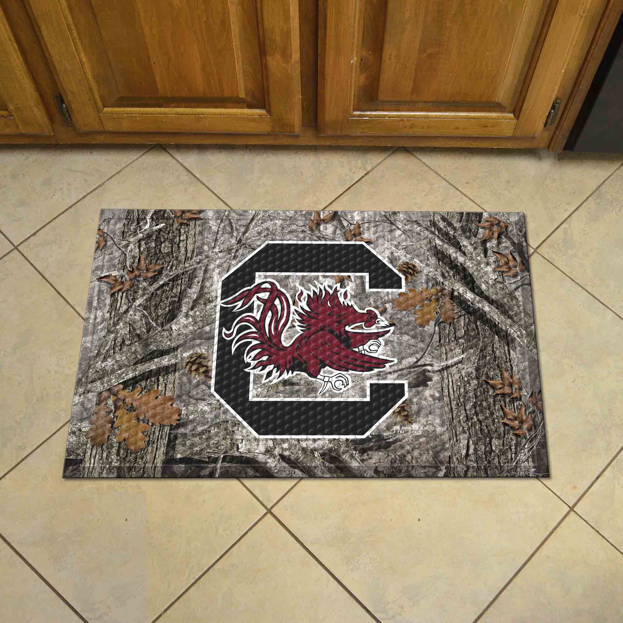 South Carolina Gamecocks Rubber Scraper Door Mat Camo