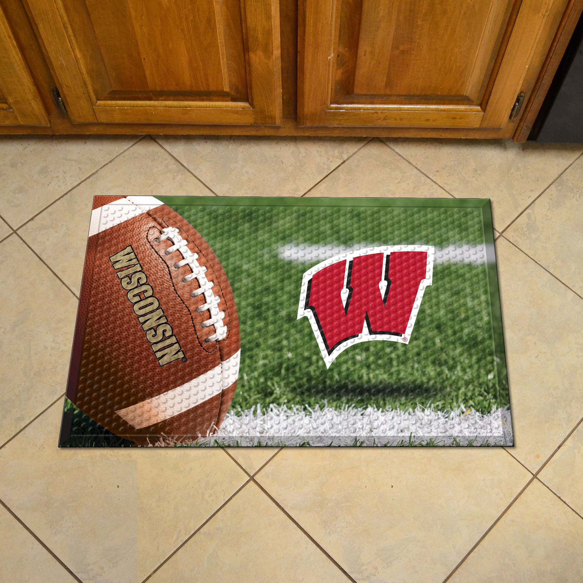 Wisconsin Badgers Rubber Scraper Door Mat