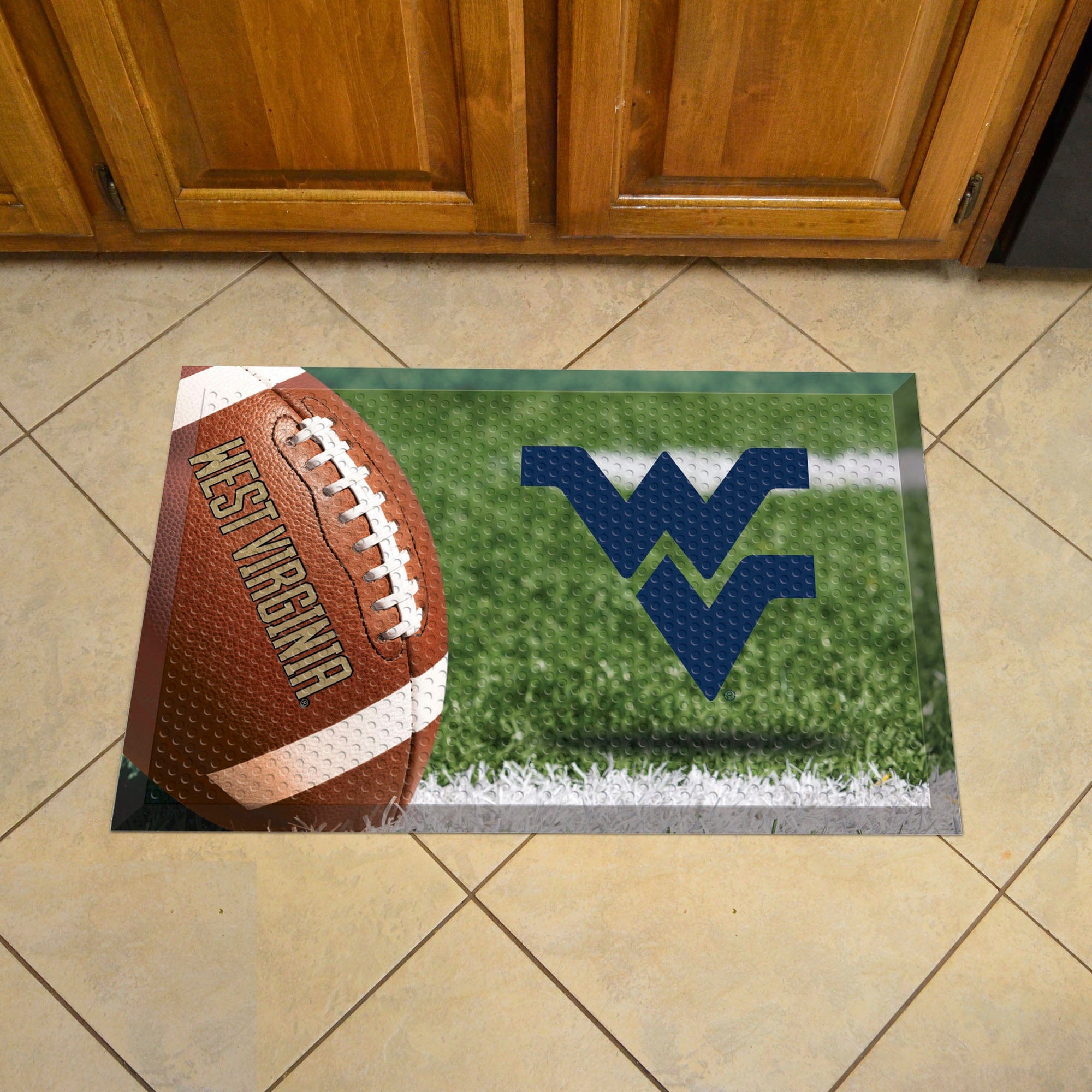 West Virginia Mountaineers Rubber Scraper Door Mat