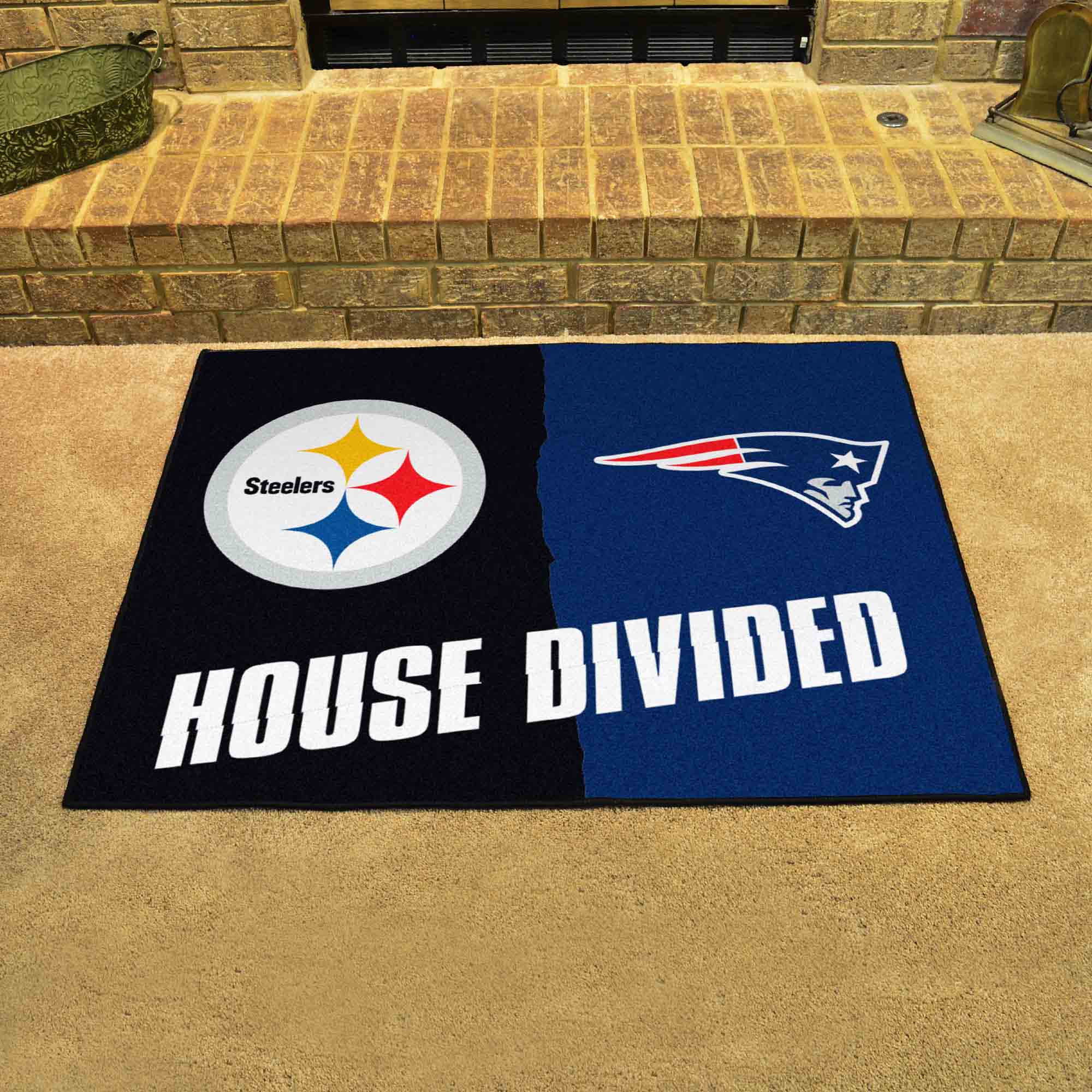 NFL House Divided - Steelers / Patriots House Divided Rug - 34 in. x 42.5 in. - NFL House Divided - Steelers / Patriots