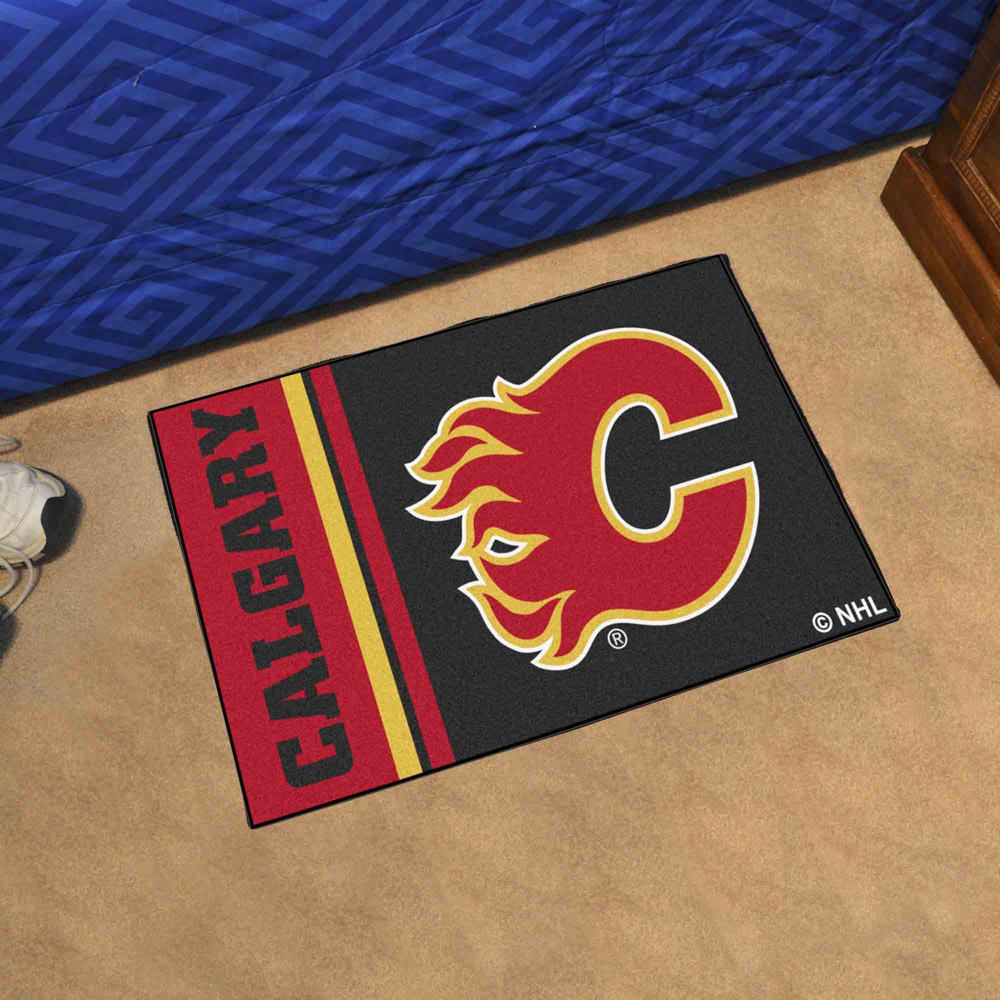 Calgary Flames Starter Mat Accent Rug - 19in. x 30in., Uniform Design - Calgary Flames