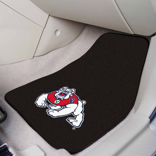 Fresno State Bulldogs Front Carpet Car Mat Set - 2 Pieces, Black