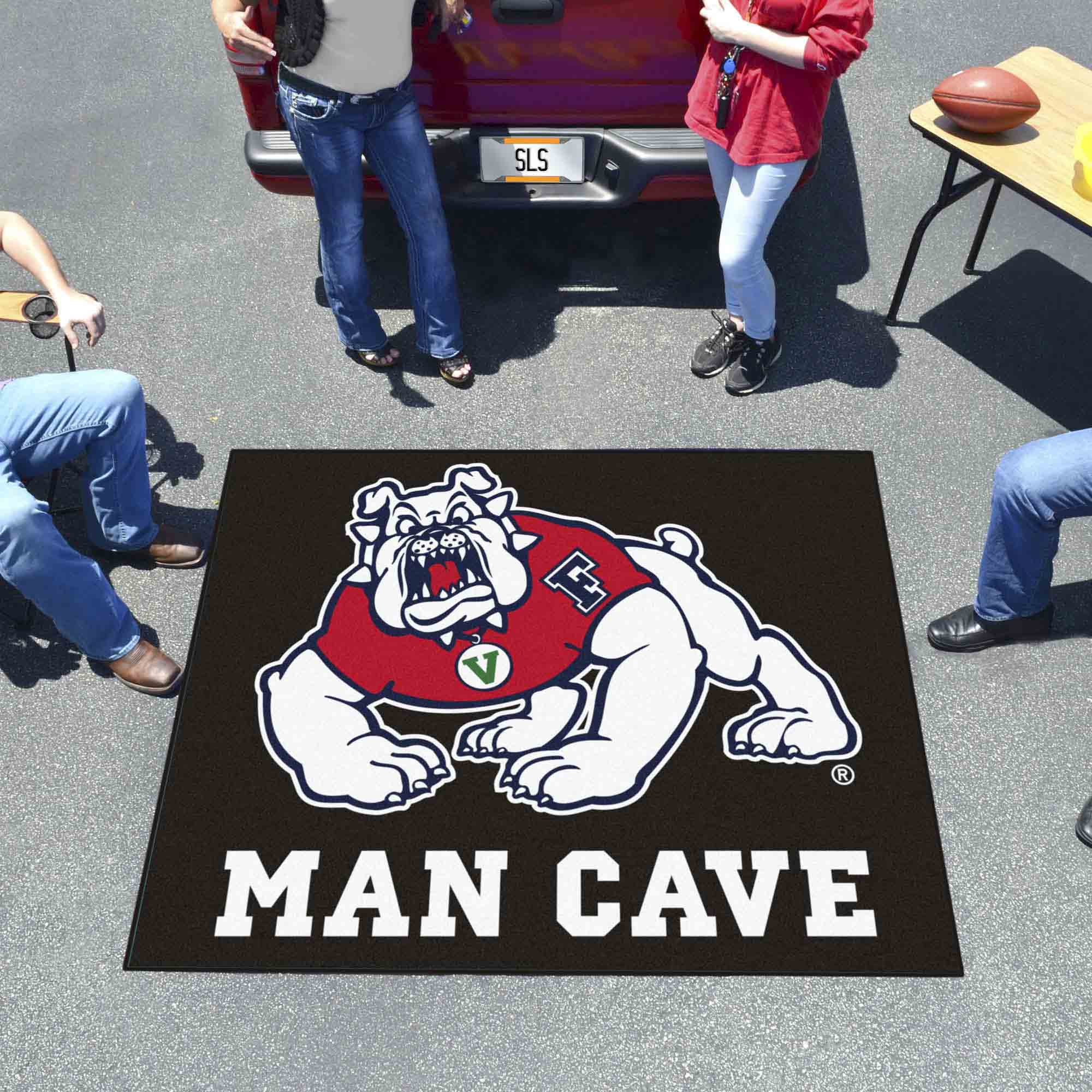 Fresno State Bulldogs Man Cave Tailgater Rug - 5ft. x 6ft., Black