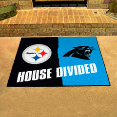 NFL House Divided - Steelers / Panthers House Divided Rug - 34 in. x 42.5 in. - NFL House Divided - Steelers / Panthers